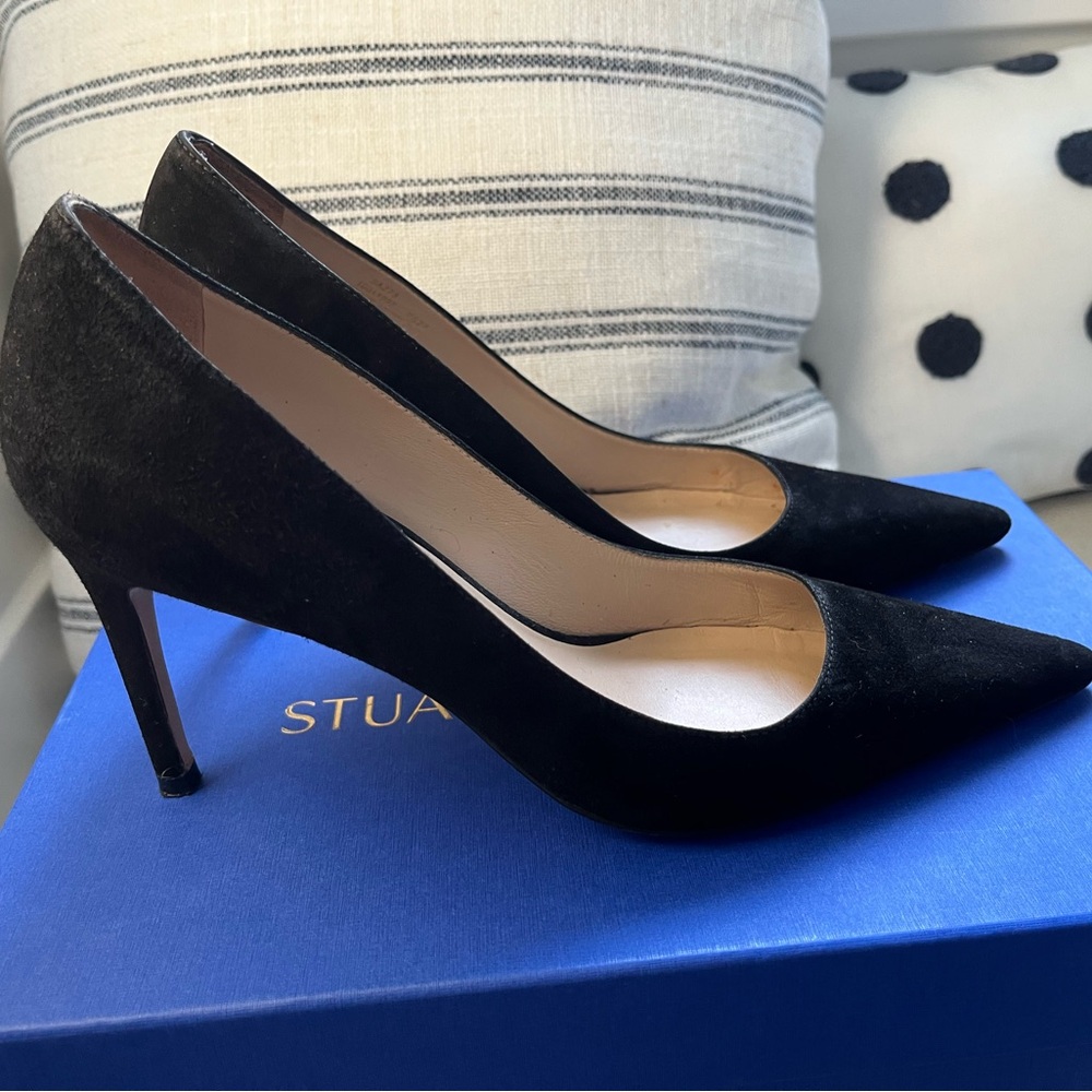 Stuart Weitzman Black Suede “Stuart 85 Pump” - Picture 10 of 11